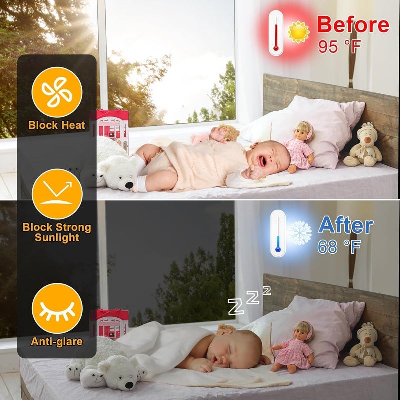 Dwersty One Way Daytime Window Privacy Film See Out Not in, Window Tint for Home, Reflective Mirror Glass Windows Coverings Sun Heat UV Blocking, Black-Silver, 17.5" X 78.7" - Image 4